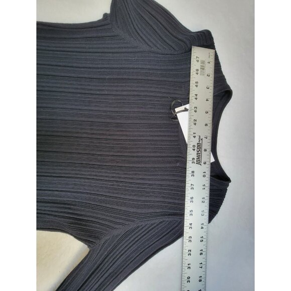 Carlisle Collection Women's Regalis Ribbed Crew Neck Top Black Size Medium NEW - Picture 8 of 10